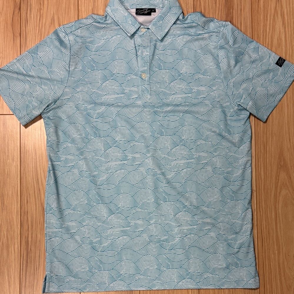 Ocean Wave Polo Shirt - Blue